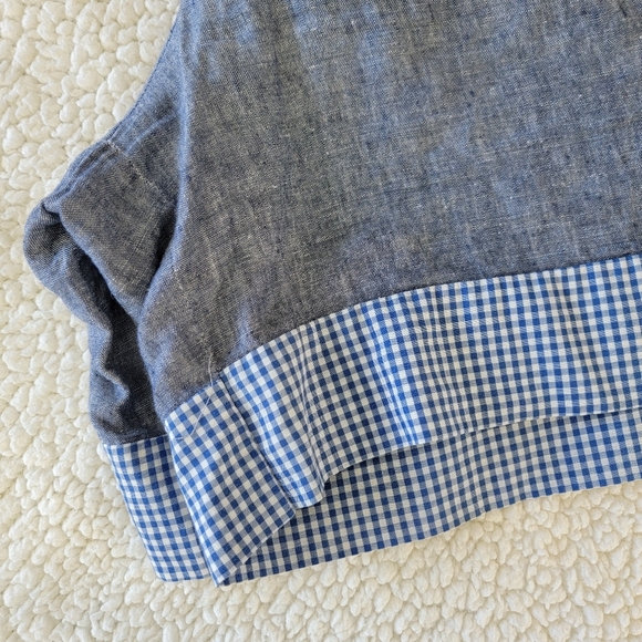 Lord & Taylor Blue Flat Front Shorts with Cuff - Picture 2 of 12